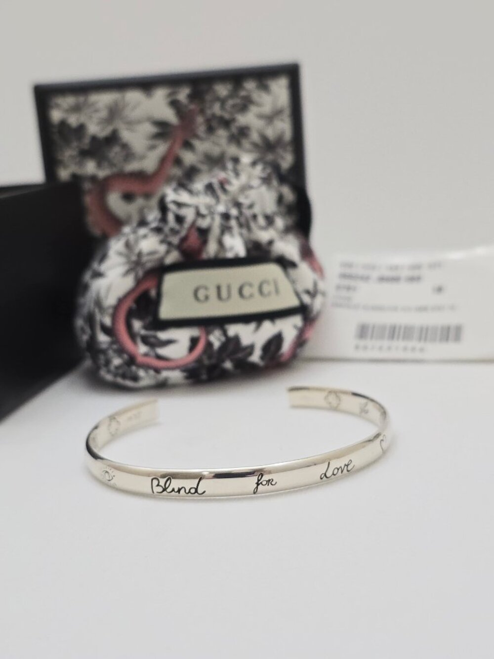 Gucci Sterling Silver Blind for Love Bracelet 18 cm NEW